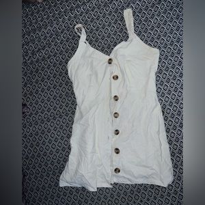 White Button Up Mini Dress
